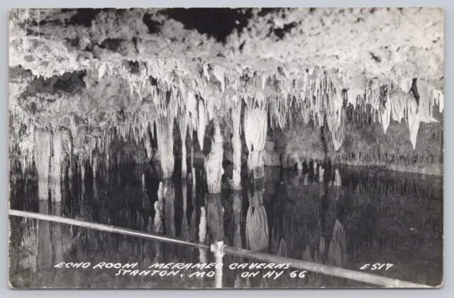 Vtg Echo Room Meramec Caverns Highway 66 RPPC Real Photo Postcard Caves
