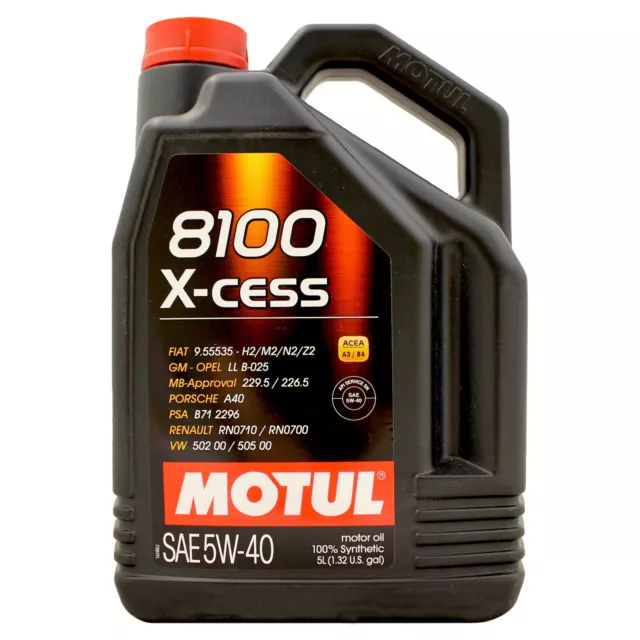 Motul 8100 X-cess 5w-40 5w40 Fully Synthetic Car Engine Oil - 5 Litres 5L