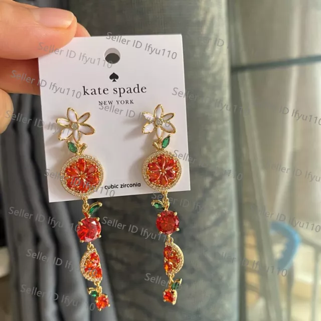 NWT Kate ks Spade Sweet Citrus Linear Drop Statment Earrings 2