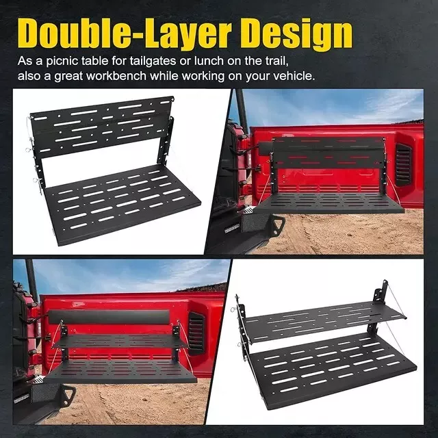 TAILGATE DOUBLE TABLE  TRAY STEEL. BRAND NEW STOCK Fits JEEP WRANGLER JK & TJ