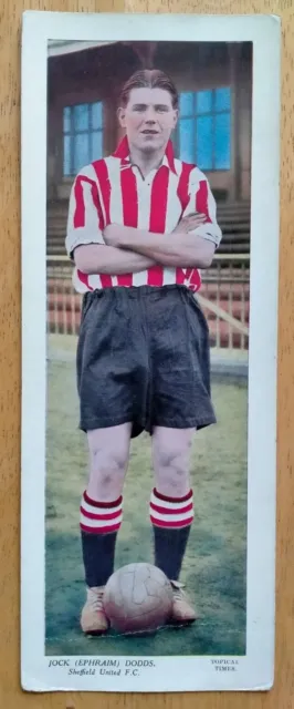 Jock Dodds Sheff Utd DC Thomson Topical Times Footballers 1936 250mm x 95mm