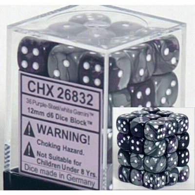Chessex 12 d6 Dice Set Chessex Festive VIOLET white 27657 VIOLA bianco Dadi Dado 