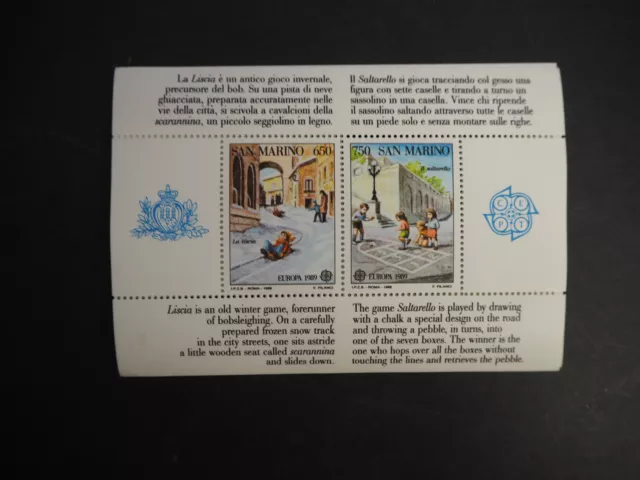 San Marino 1989, Cept Block "Kinderspiele" **/MNH, MiNr. Bl 12 (100), ME 1200,-