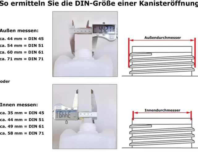 Auslaufhahn, Ablasshahn, Hahn für 2 bis 10L Kanister DIN 45