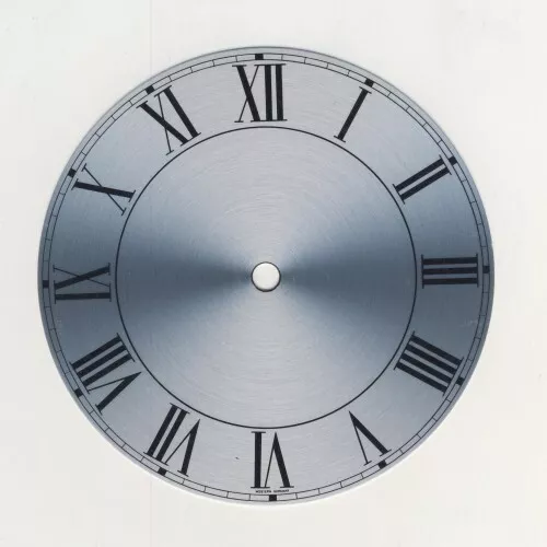Spun Silver Replacement Clock Dial 6 inches 152mm Roman Numeral Clocks - CD461