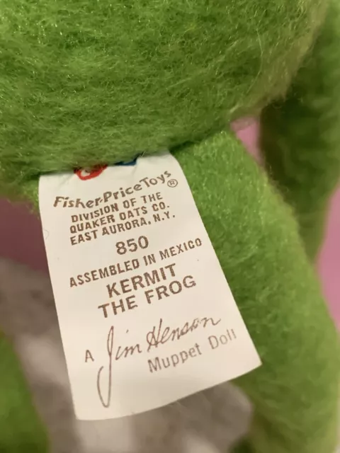 Kermit the Frog Fisher-Price 850 Jim Henson Muppets Doll Plush 1976 VINTAGE 19” 6
