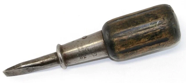 5 1/2" Stanley SW Hurwood Wood Handle Flat Tip Screwdriver / CV Tools