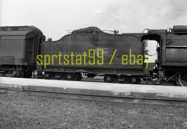 DH Delaware & Hudson Coal Tender Locomotive #810 - Vintage Railroad Negative