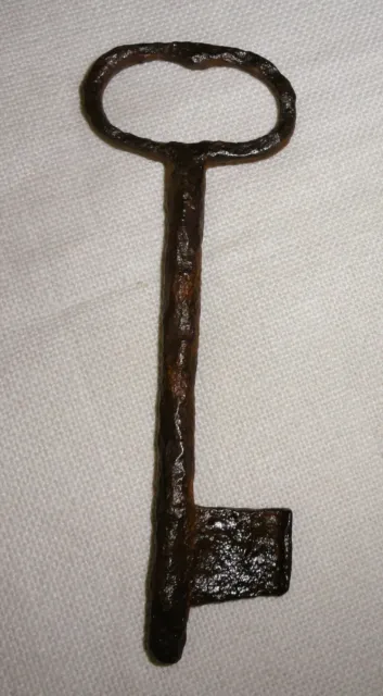 Primitive Antique Skeleton Key ~ Large Oversize 19c ~ Wrought Iron ~ Lot 2