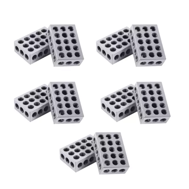 10pc 1-2-3" Precision Blocks 23 Holes Set up Block Set 0.0001" Matched Mill New