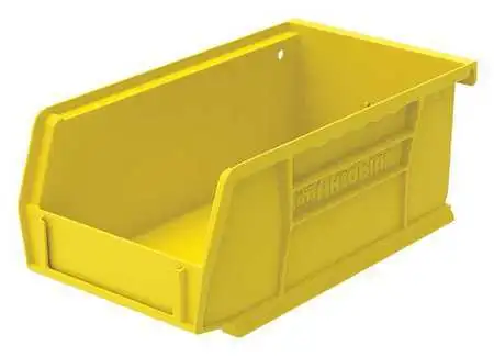 Akro-Mils 30220Yello Hang & Stack Storage Bin, Yellow, Plastic, 7 3/8 In L X 4
