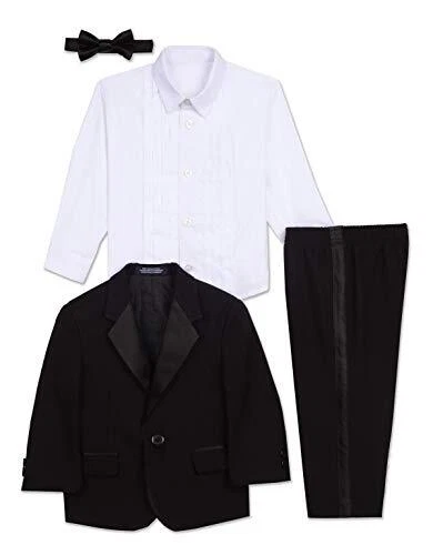 Nautica Boys' Little 4-Piece Set with Dress Shirt, Bow Tie, Jacket, and Pants,