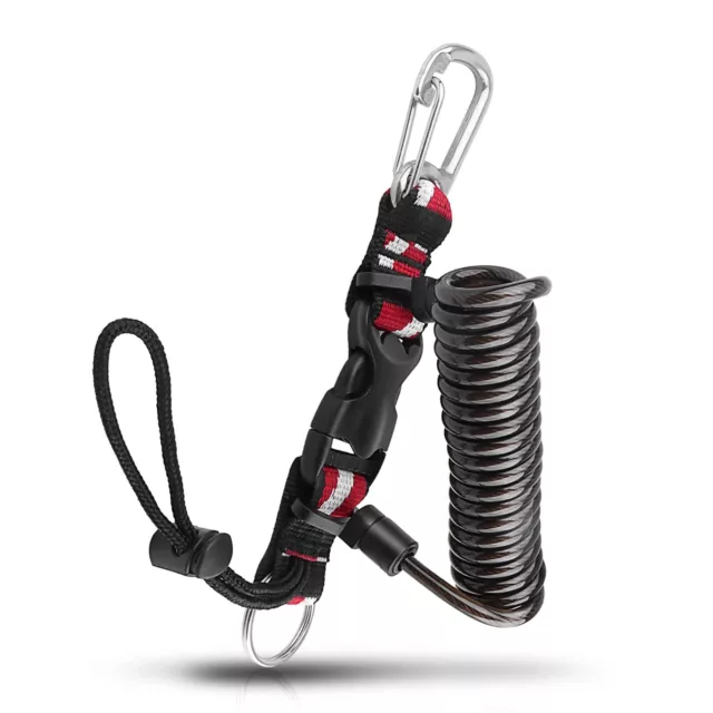 OVOVFANY Scuba Diving Lanyard, Heavy Duty Stainless Steel Spring Coiled Lanya...