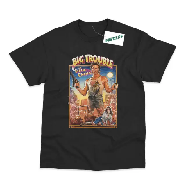 Retro Movie Poster Inspired by Big Trouble In Little China DTG BLK/WHT T-Shirt