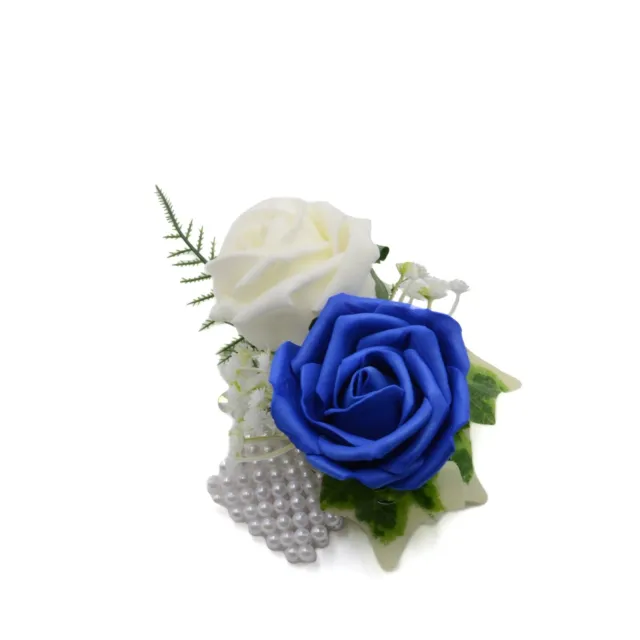 2pc Blue Wrist Corsage for Wedding Prom Party Artificial Flower Wrist  Corsage Bracelets, Homecoming Corsage Wristlet, Corsage Flowers for Bride,  Bridesmaid