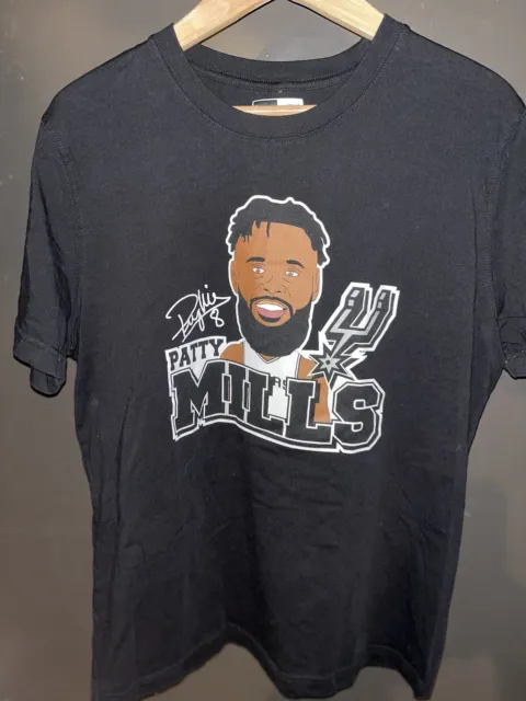 Patty Mills San Antonio Spurs New Era T-Shirt Large Black Iron On Logo