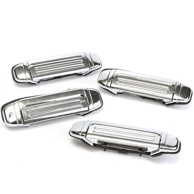 4Pcs Car Chrome Outer Door Handle w/ Clip Set For Mitsubishi Pajero NH NJ NK NL