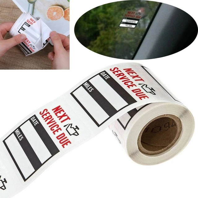 Lot De 100 Autocollants Rappel Changement D'huile – 85x50 Mm, Imperméables – Pour Pare-brise Voiture - 9