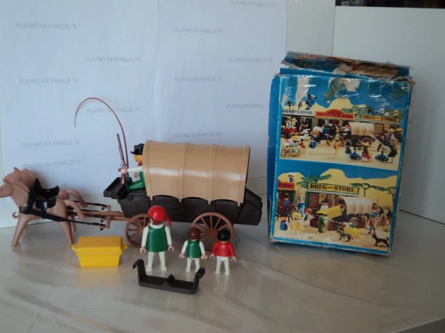 Playmobil Vintage Western - Chariot Bâché Colons - Set 3278-A De 1983 - Occasion