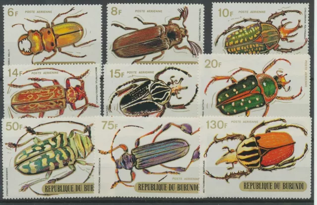 Burundi #YTPA120-YTPA128 MNH CV€40.00 1970 Beetles [C110-C118 Mi553-Mi561]