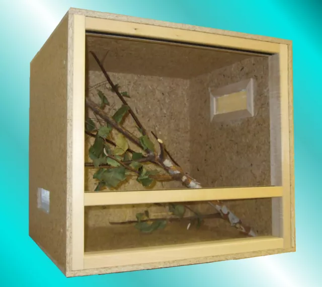 Terrarium 50x50x50 Holzterrarium OSB Holz Seitenlüftung Aufzuchtbecken