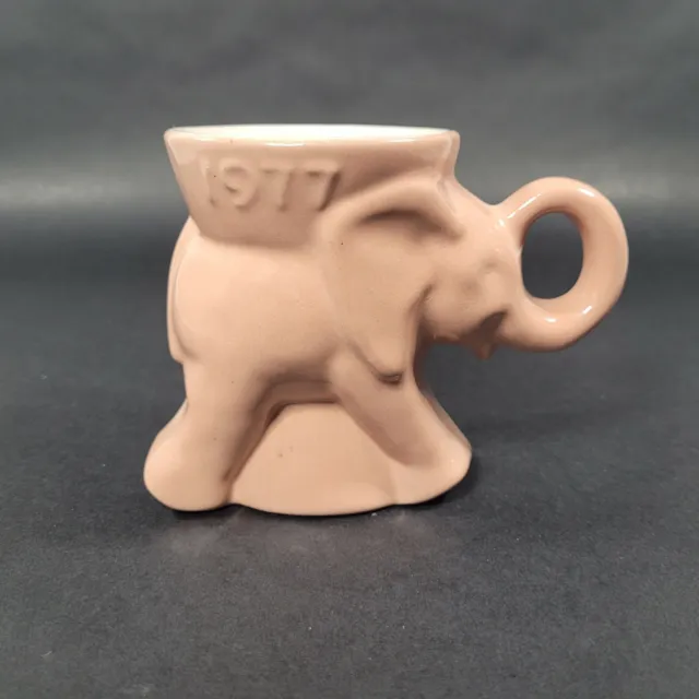 Vintage Frankoma Collectible 1977 GOP Republican Pink Elephant Political Mug