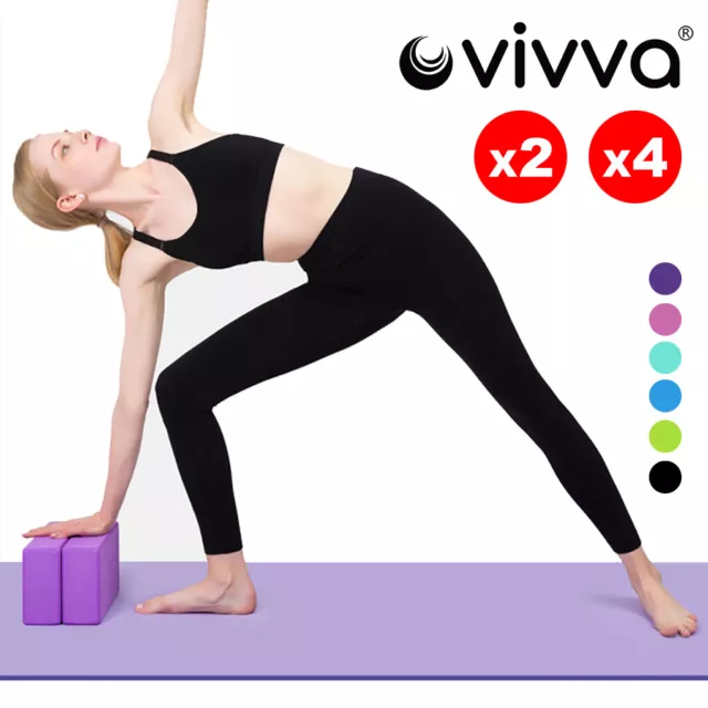 VIVVA 2-4Pcs Yoga Block Brick Foaming Home Exercise Practice Fitness Sport Tool