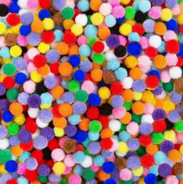 Craft Pom Poms 1cm Assorted Mixed Multicolour Pompoms pack of 100 Art Hobbies