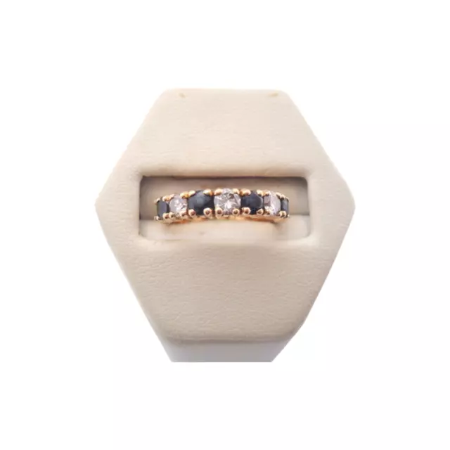 MAGNIFIQUE BAGUE ALLIANCE EN OR 18K SAPHIRS ET DIAMANTS or 18 carats