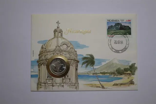 🧭 Nicaragua 50 Centavos 1983 Coin Cover B53 #391.