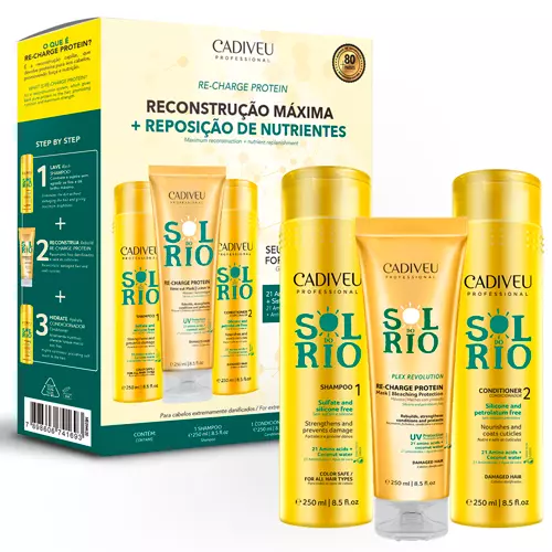 Cadiveu Sol Do Rio Cheveux UV Protection Usage Quotidien Kit 3 X 250ml 3