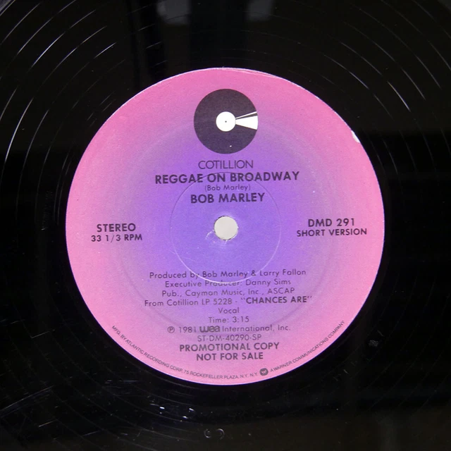 Bob Marley Reggae On Broadway Cotillion Dmd291 Us Vinyl 12