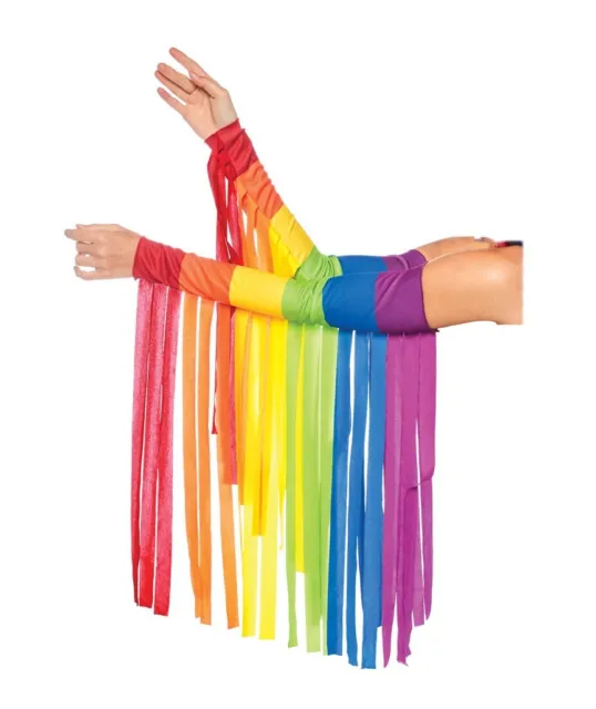 Scaldabraccio con frange arcobaleno festival neon club festa orgoglio LGBTQIA + A2827
