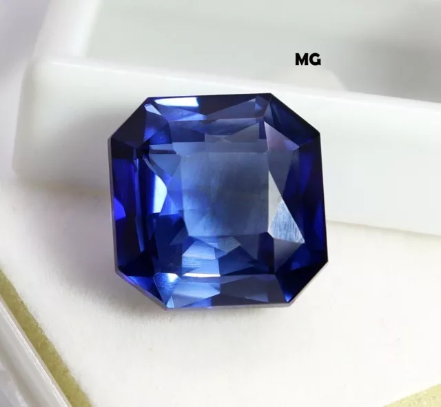 Sans Défaut 19.10 CT Naturel Kashmiri Saphir Bleu Carré AAA+ Desseré Gemme 2