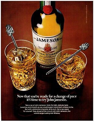 Jameson Irish Whiskey Ready for a Change of Pace Dublin Print Advertisement 1984