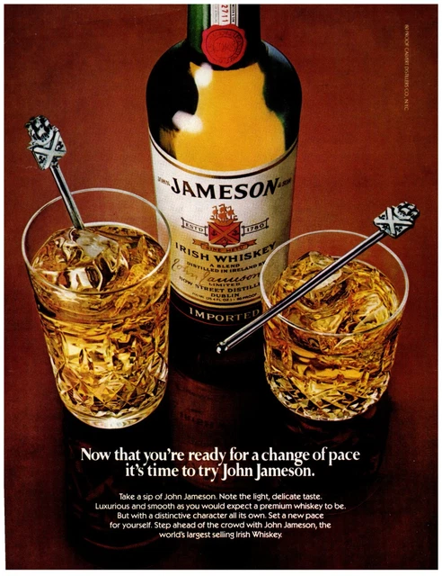 Jameson Irish Whiskey Ready for a Change of Pace Dublin Print Advertisement 1984