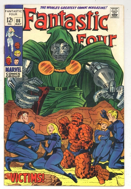 Fantastic Four 86 Doctor Doom cover Jack KIRBY Silver Age 1969 Marvel Comic O374