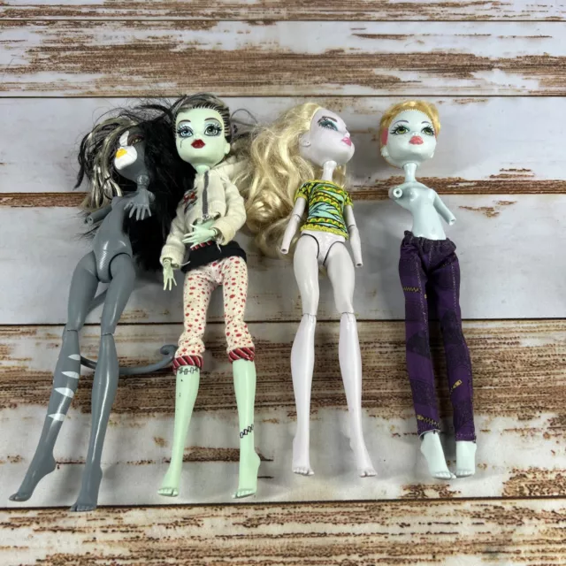 (GI) LOT OF 4 Monster High Dolls Nude OOAK For Replacement Or Play AS IS