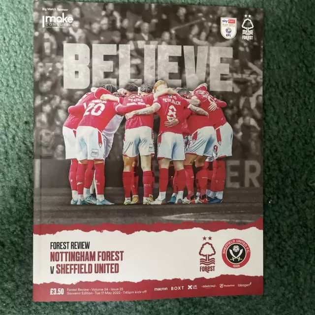 Nottingham Forest v Sheffield United Play-Off Semi 2nd Leg 17/5/22 Sell Out