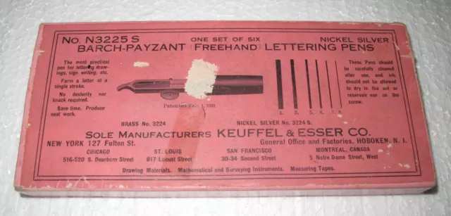 Antique Keuffel & Esser Barch-Payzant Freehand Lettering Pens No. N3225S
