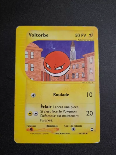 Carte Pokémon 2002 Peu Commune -  Voltorbe 64/147 Aquapolis FR VF - État Moyen