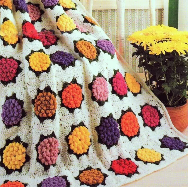 Zinia CROCHET Pattern copy Blanket Rug Throw 8 ply