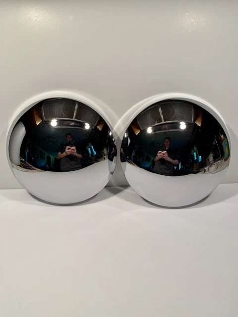 BABY MOON DOG DISH HUBCAPS 8.5” Set Of 2! 15 PICS! Great Shape Hot Rod Trailer BABY MOON DOG DISH HUBCAPS 8.5” Set Of 2! 15 PICS! Great Shape Hot Rod Trailer
