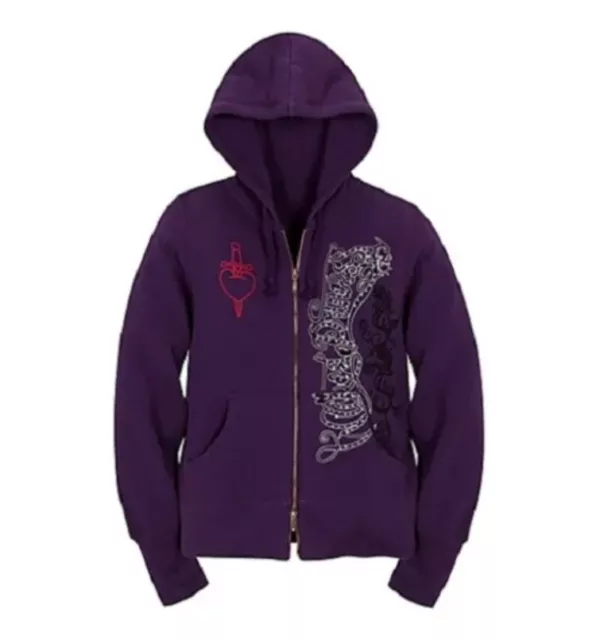 Disney Parks New Evil Queen Wicked Princess Snow White Purple Zip Up Size Large