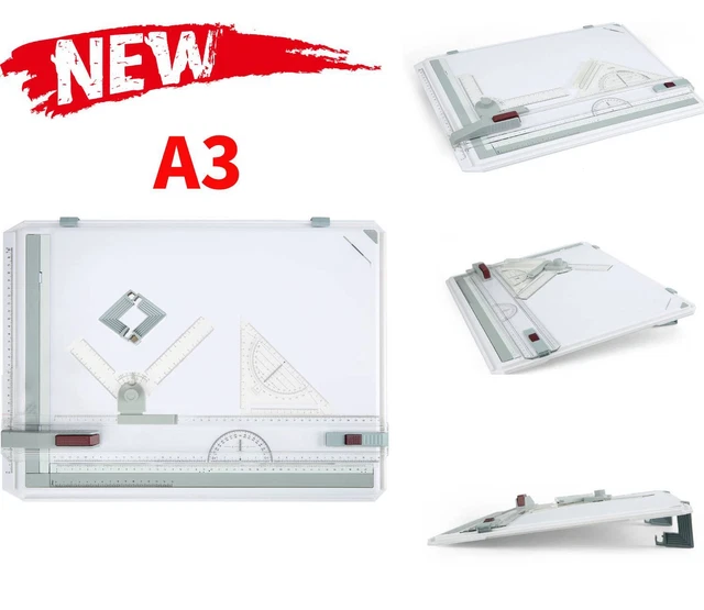 Profi Zeichenplatte A3 Kit Set Zeichenbrett Professioneller Reißbrett Arbeiten