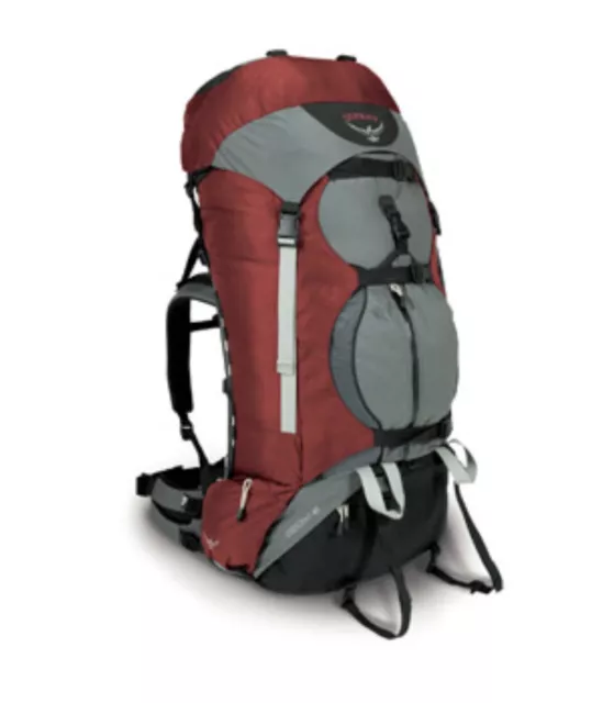 Osprey Crescent 85 Mens Medium 5100 cu Full Featured Backpack Orange Black EUC!