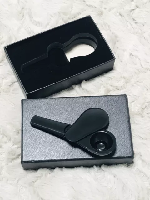 New Portable Magnetic Black Metal Spoon Smoking Pipe Accessories/With Gift Box