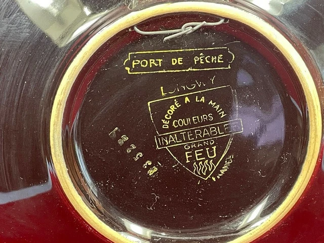 ASSIETTE NUMEROTEE PEINTE A LA MAIN EN CÉRAMIQUE DE LONGWY - Port de pêche 6