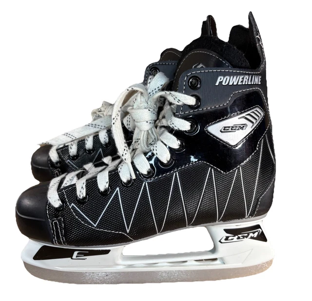 CCM Mens Black White Powerline 540 Lace Up Classic Ice Hockey Skates Size 8 CCM MENS BLACK White Powerline 540 Lace Up Classic Ice  main image 4