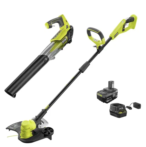 RYOBI ONE+ 18V Cordless Battery String TrimmerEdger and Jet Fan Blower